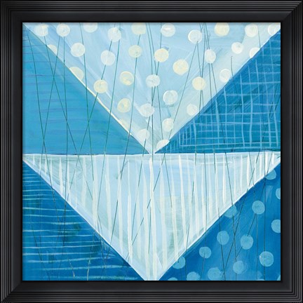 Framed Modern Americana IX Blue Print