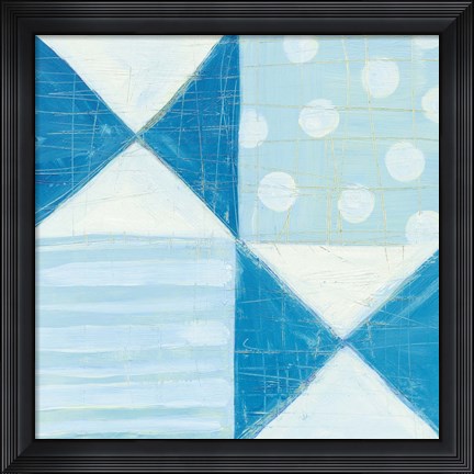 Framed Modern Americana V Blue Print