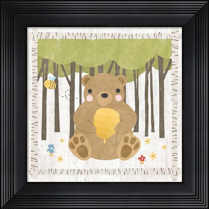Framed Woodland Hideaway Bear Print