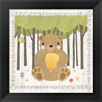 Framed Woodland Hideaway Bear Print