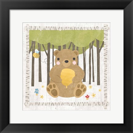 Framed Woodland Hideaway Bear Print