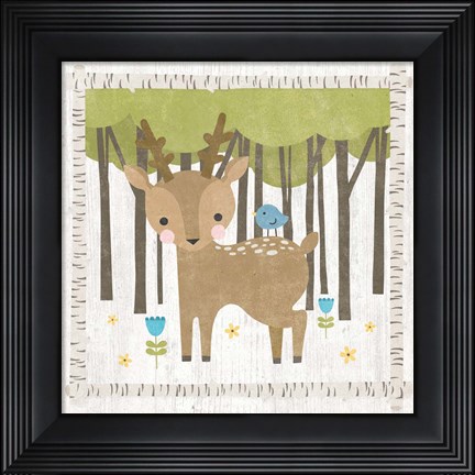 Framed Woodland Hideaway Deer Print