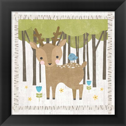 Framed Woodland Hideaway Deer Print