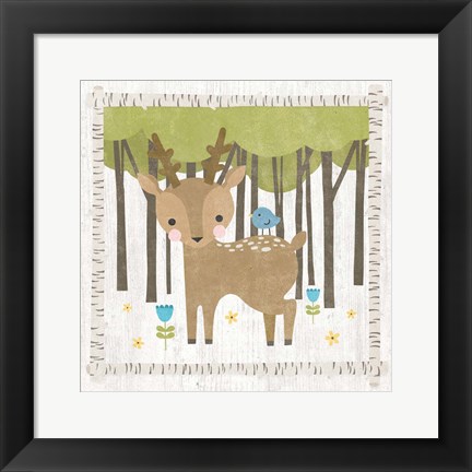 Framed Woodland Hideaway Deer Print