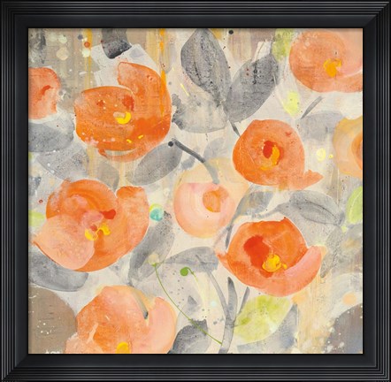 Framed Poppy Garden I Print