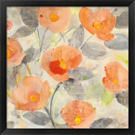 Framed Poppy Garden II Print