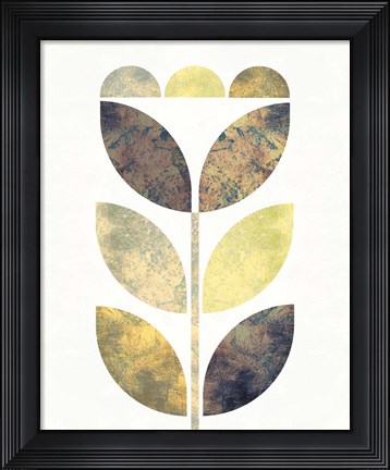 Framed Golden Flower I Print