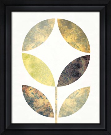 Framed Golden Flower II Print