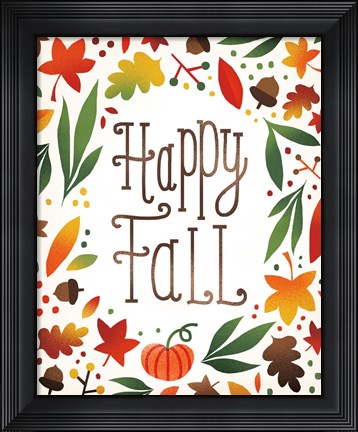 Framed Harvest Time Happy Fall Print
