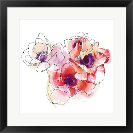 Framed Mistral Trio I White Square Print