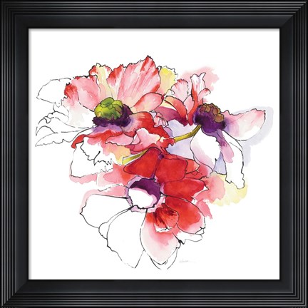 Framed Mistral Trio II White Square Print
