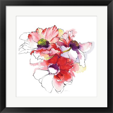 Framed Mistral Trio II White Square Print