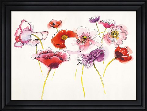 Framed Pink and Red Somniferums Print