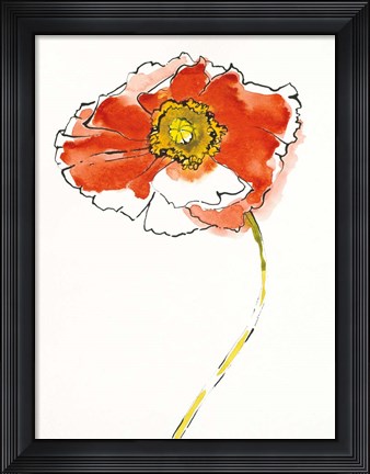 Framed Red Icelands I on White Print