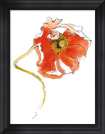 Framed Red Icelands II on White Print