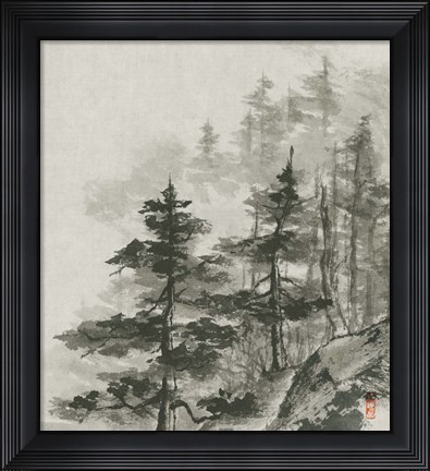 Framed Sumi Treetops Sq Print