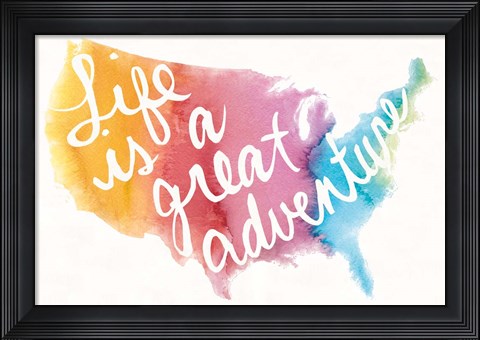 Framed Watercolor USA Print