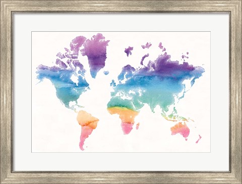 Framed Watercolor World Print