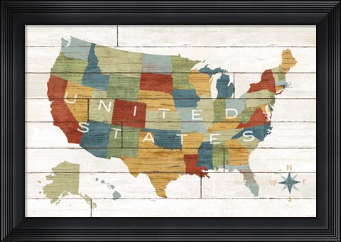Framed Barnboard Map Print