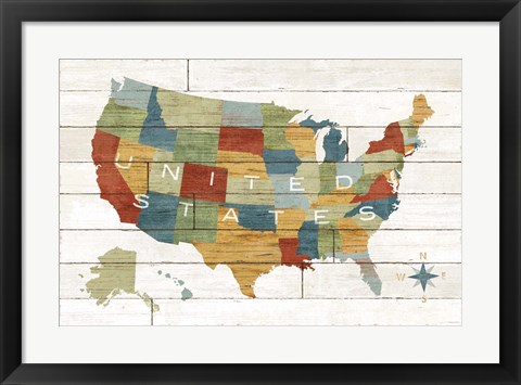 Framed Barnboard Map Print