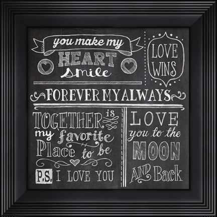 Framed Inspiration Chalkboard I Print