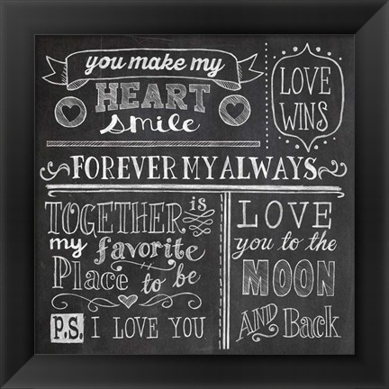 Framed Inspiration Chalkboard I Print