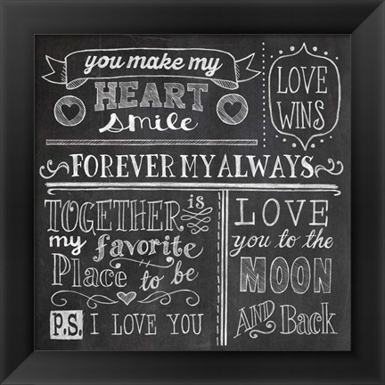 Framed Inspiration Chalkboard I Print