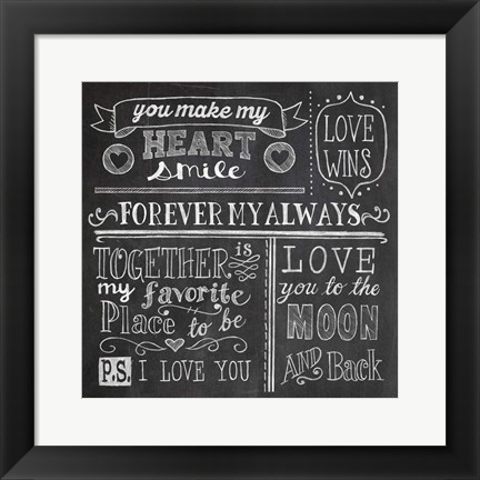 Framed Inspiration Chalkboard I Print