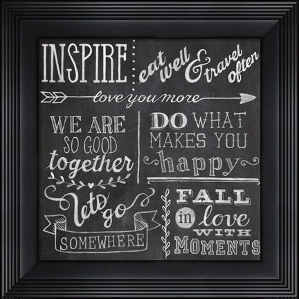Framed Inspiration Chalkboard III Print