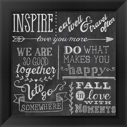 Framed Inspiration Chalkboard III Print