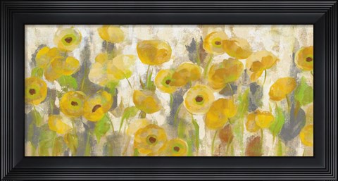 Framed Floating Yellow Flowers I Print