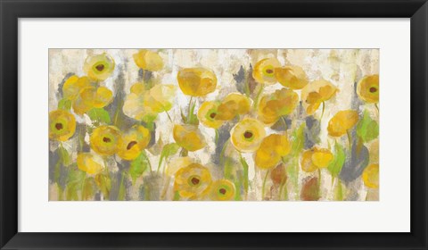 Framed Floating Yellow Flowers I Print