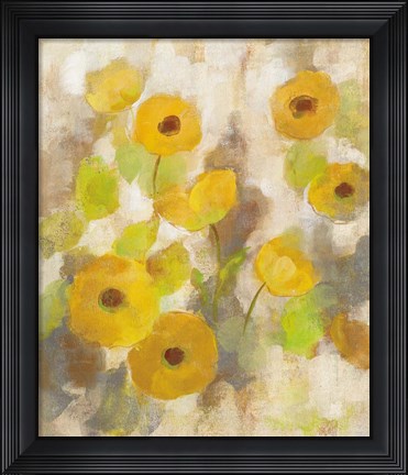 Framed Floating Yellow Flowers III Print