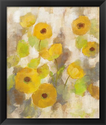 Framed Floating Yellow Flowers III Print