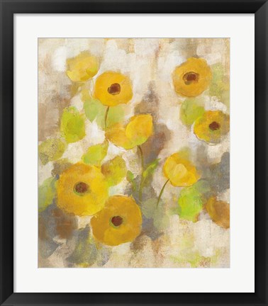 Framed Floating Yellow Flowers III Print