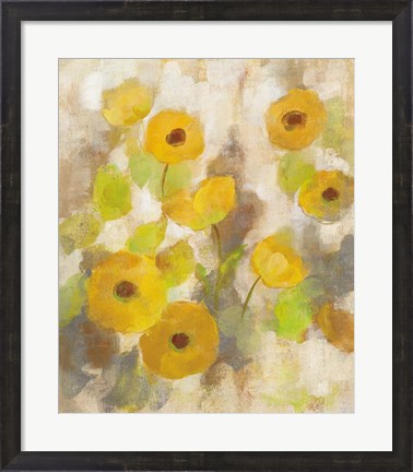 Framed Floating Yellow Flowers III Print
