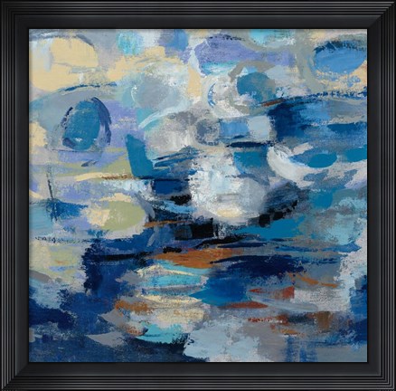 Framed Ultramarine Waves I Print