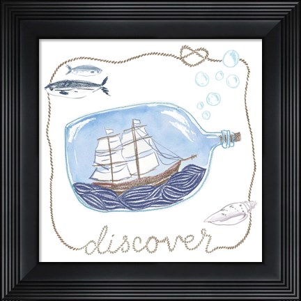 Framed Ship in a Bottle Discover Print