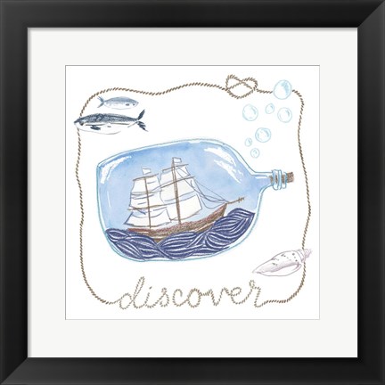 Framed Ship in a Bottle Discover Print