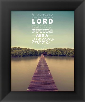 Framed Jeremiah 29:11 For I know the Plans I have for You (Lake House Color) Print