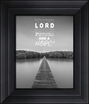 Framed Jeremiah 29:11 For I know the Plans I have for You (Lake House Black &amp; White) Print