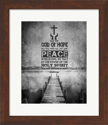 Framed Romans 15:13 Abound in Hope (Black &amp; White) Print
