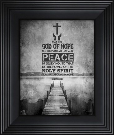 Framed Romans 15:13 Abound in Hope (Black &amp; White) Print