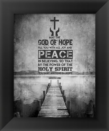 Framed Romans 15:13 Abound in Hope (Black &amp; White) Print