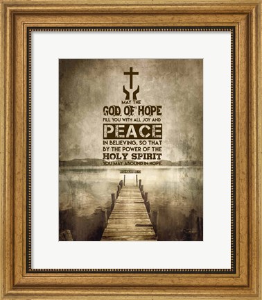 Framed Romans 15:13 Abound in Hope (Sepia) Print