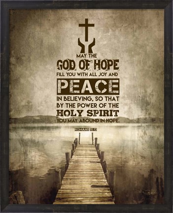 Framed Romans 15:13 Abound in Hope (Sepia) Print