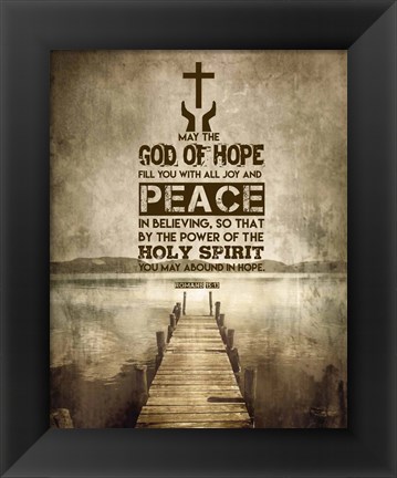 Framed Romans 15:13 Abound in Hope (Sepia) Print