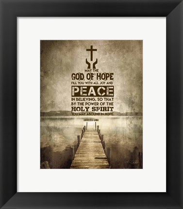 Framed Romans 15:13 Abound in Hope (Sepia) Print