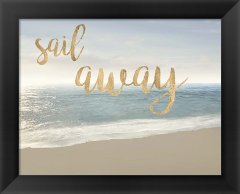 Framed Beach Sail Away Print