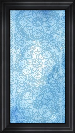 Framed Cobalt Deco Panel II Print